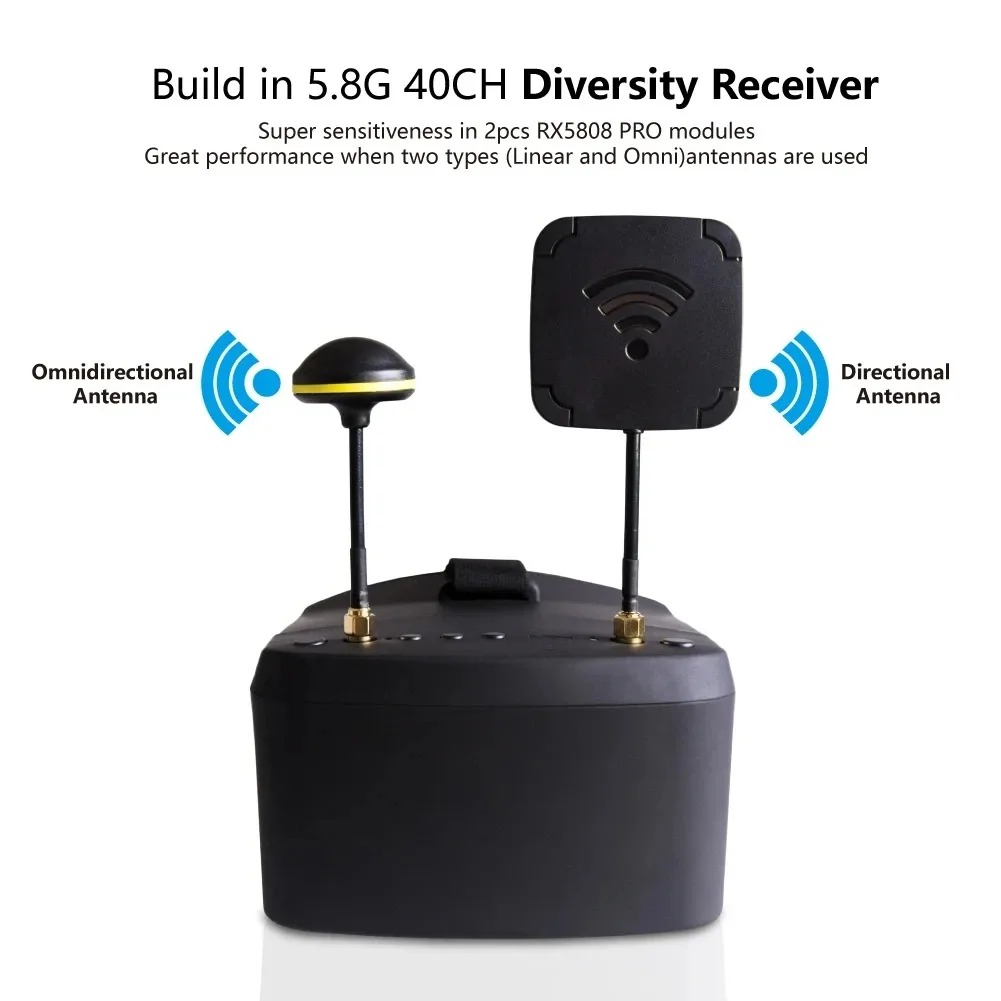 主图_06 LS800D All-in-One FPV Goggles 5.8G 40CH Diversity 5 Inch HD DVR Recording Built-in Rechargeable Battery EV800D - Image 1